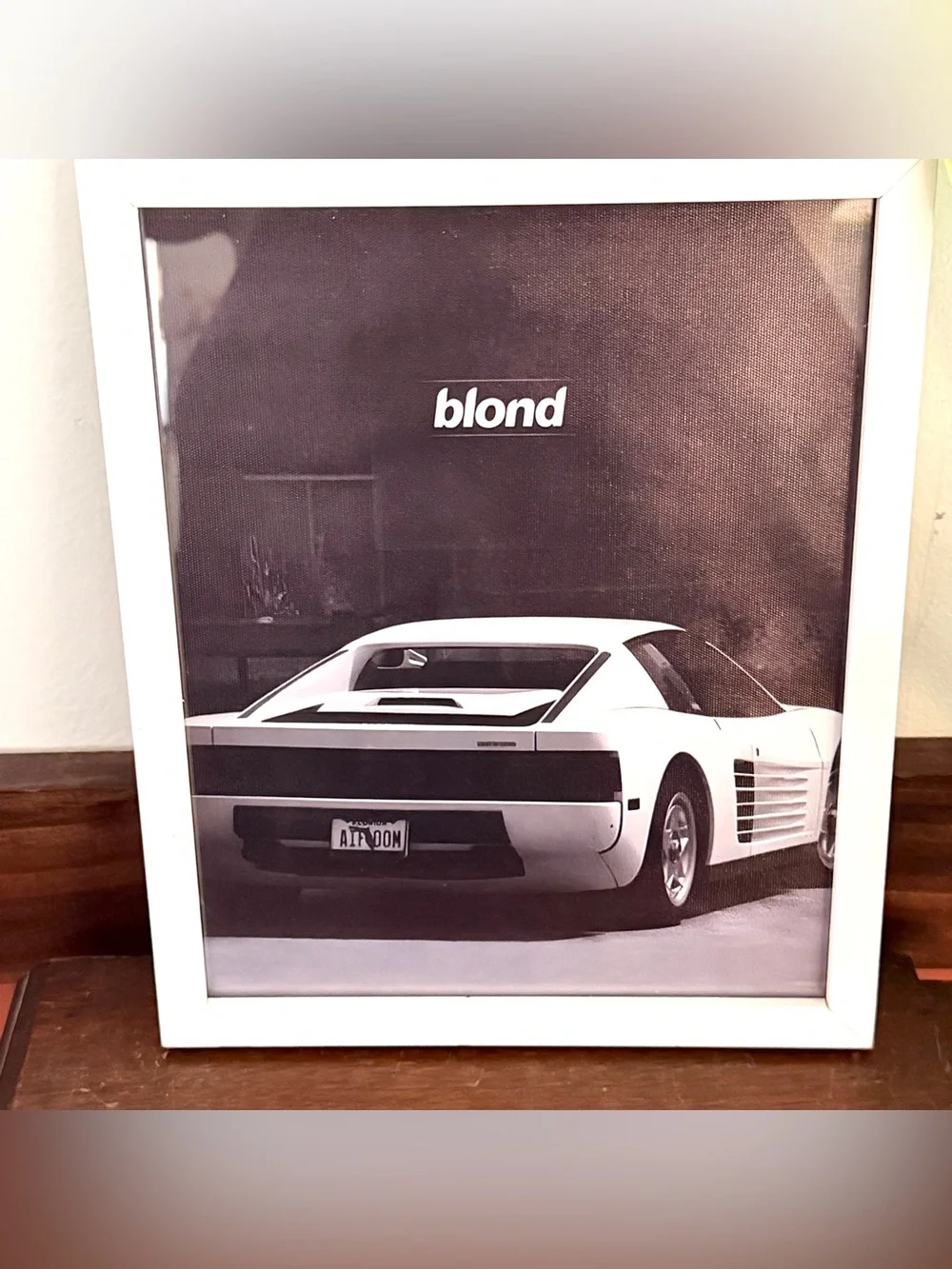 Frank Ocean Blond Album Retro Ferrari Testarossa Car Wall Art Framed Print 80s
